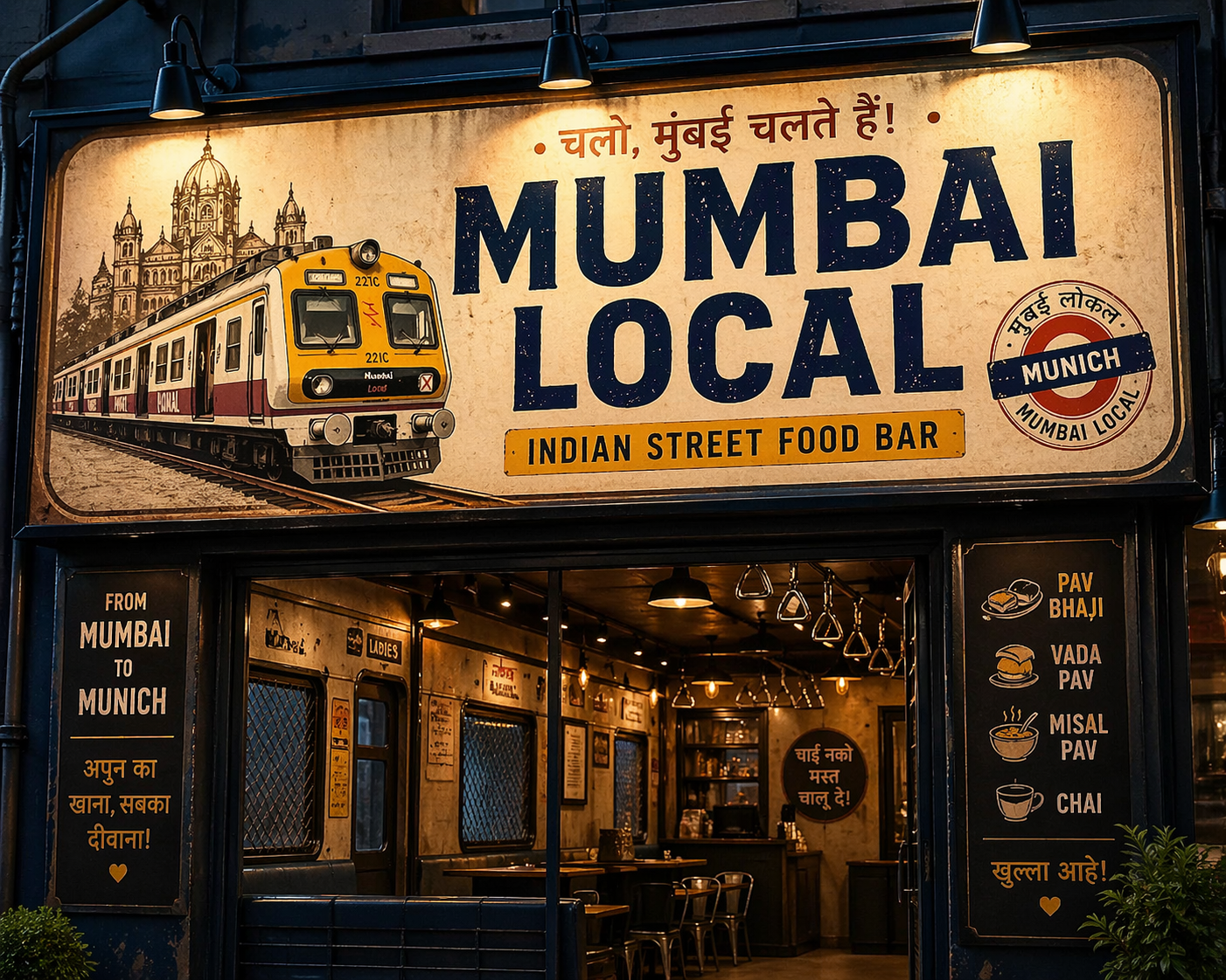Mumbai Local — hand-painted shopfront